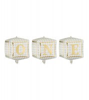 Würfel-Folienballon-Set "One" - 28 x 53 cm - 3-teilig