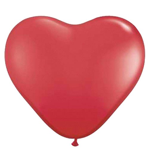 Herz-Luftballons - 40 cm - rot - 6 Stück
