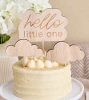 Cake-Topper-Set aus Holz "Hello little one" - 3-teilig