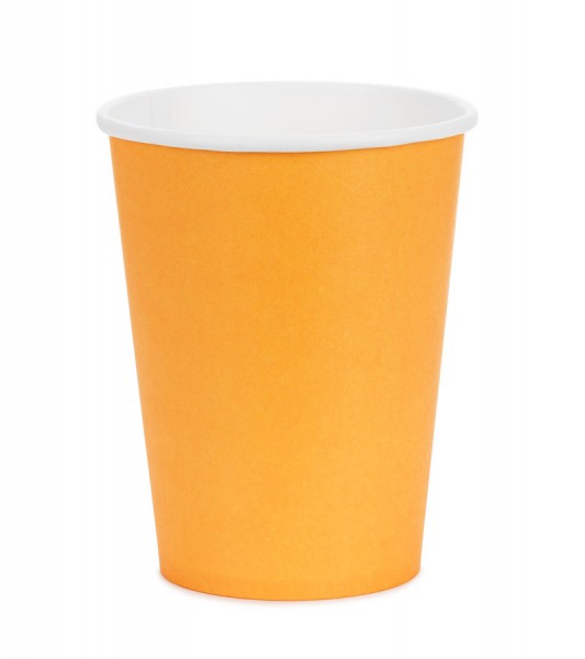 Pappbecher - orange - 6 Stück