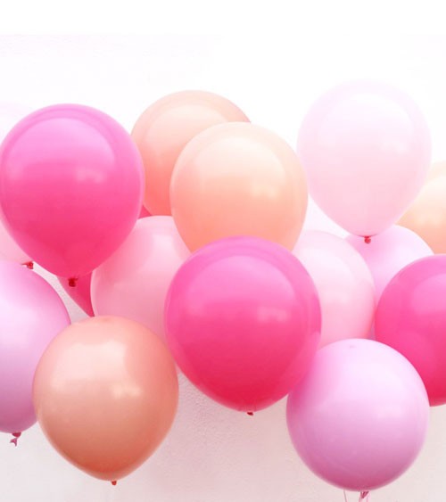 Luftballon-Set mit Band "Farbmix Pink" - 17-teilig