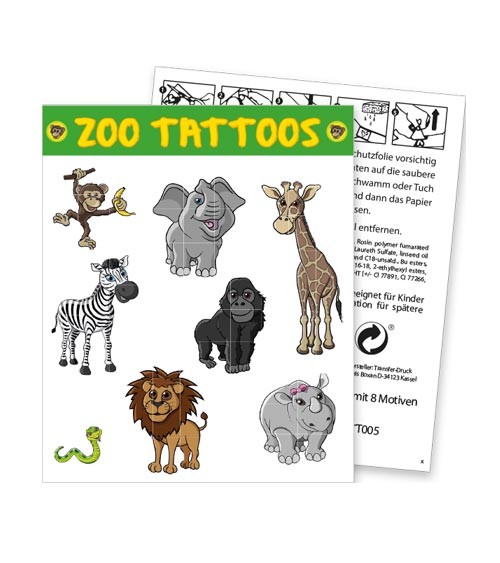 Tattoos "Zoo" - 8 Stück