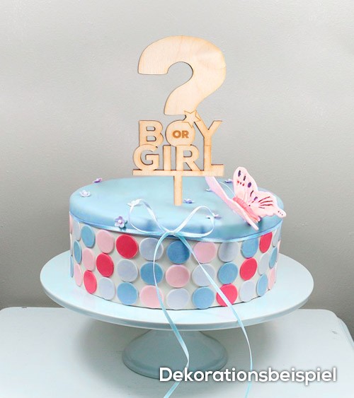 Cake-Topper "Boy or Girl" aus Holz