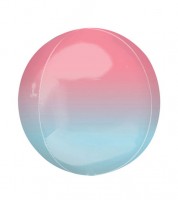 Orbz-Folienballon "Ombre" - rosa-hellblau - 38 x 40 cm
