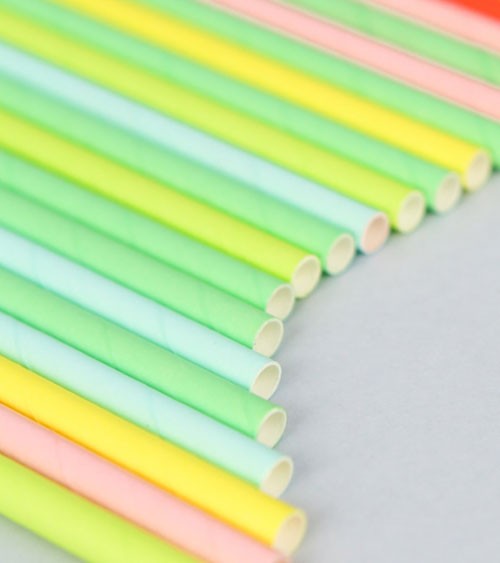 Papierstrohhalme - pastel colours - 24 Stück