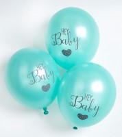 Luftballons "Hey Baby" - mint - 6 Stück