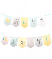 DIY Wimpelgirlande aus Pappe "Hey Baby" - 2 m