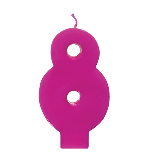 Geburtstagskerze "8" - pink