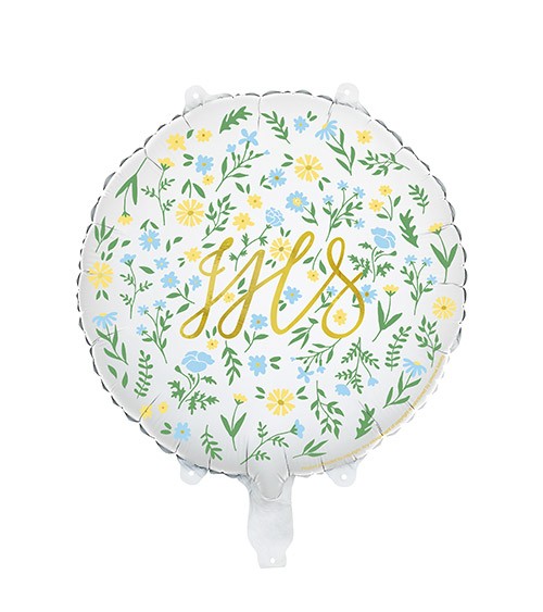 Folienballon "IHS" mit Blüten - 45 cm