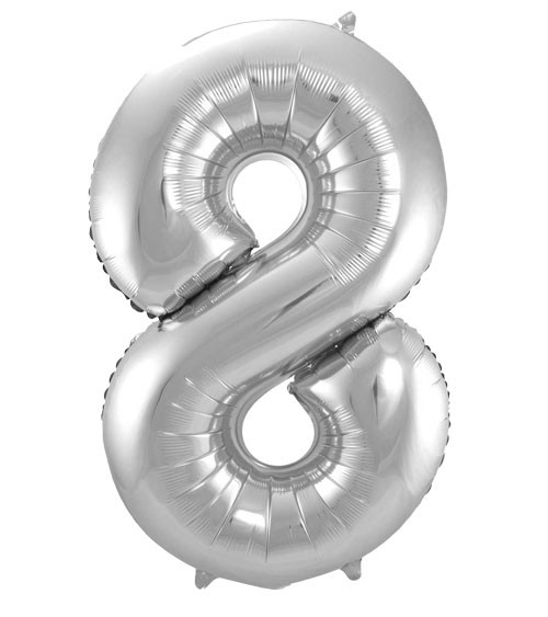 SuperShape Folienballon "8" - silber