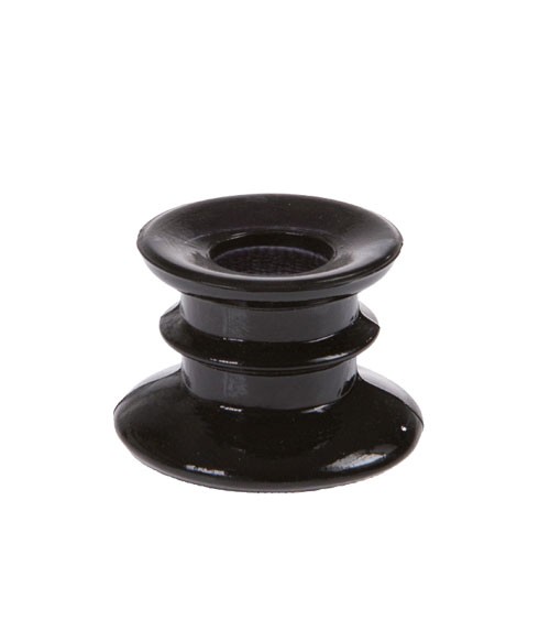Stabkerzenhalter aus Glas - schwarz - 4 cm
