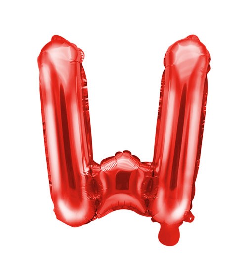 Folienballon Buchstabe "W" - rot - 35 cm