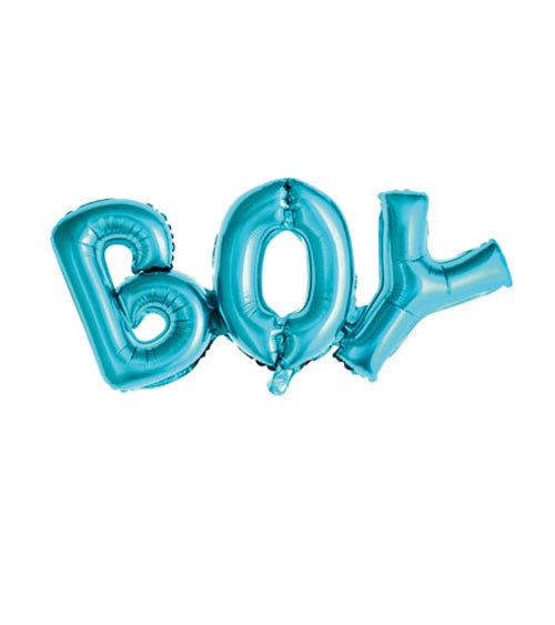 Schriftzug-Folienballon "BOY" - hellblau - 67 x 29 cm