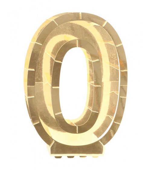 DIY-Ballon-Rahmen „0“ zum Füllen mit Ballons - gold - 43 cm
