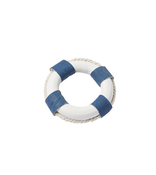 Mini Rettungsring mit Kordel - blau, weiß - 4,9 cm