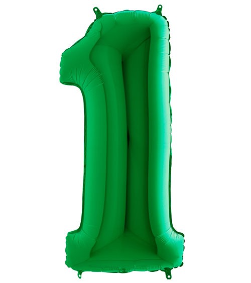 Folienballon Zahl "1" - metallic green - 102 cm