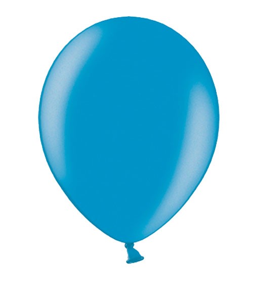 Metallic-Luftballons - caribbean blue - 10 Stück