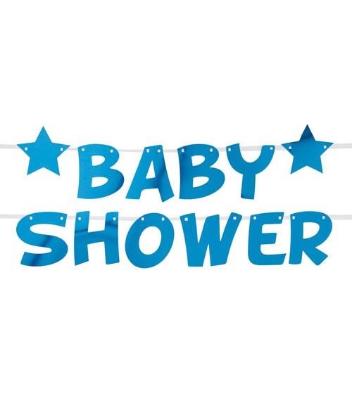 DIY Baby Shower-Schriftzuggirlande "Little Star Blue" - 2,5 m