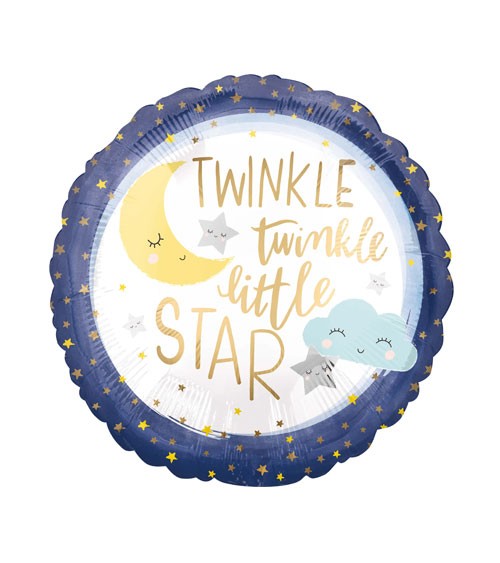 Runder Folienballon "Twinkle twinkle little Star" - 43 cm