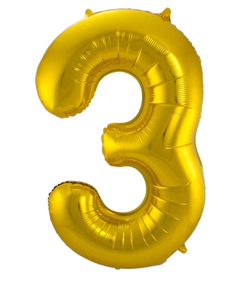 SuperShape Folienballon "3" - gold