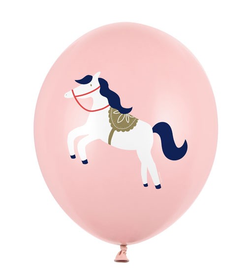 Luftballons "Kleines Pferd" - rosa - 30 cm - 6 Stück