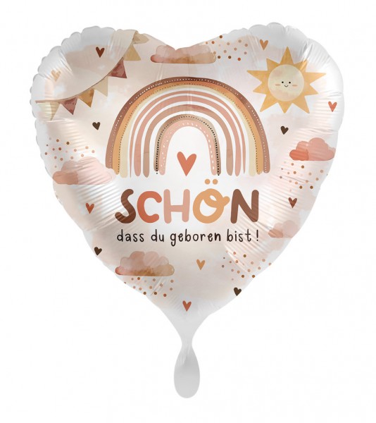 Herz-Folienballon "Schön, dass du geboren bist!"