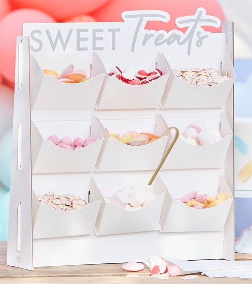 Süßigkeiten-Stand mit Fächern & Tüten - 42 x 47 cm