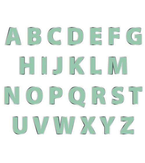 DIY Buchstabengirlande - grün & silber - 84-teilig