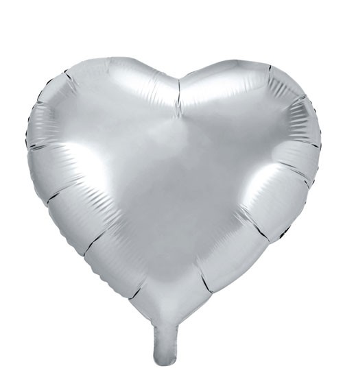 Herz-Folienballon - silber - 61 cm