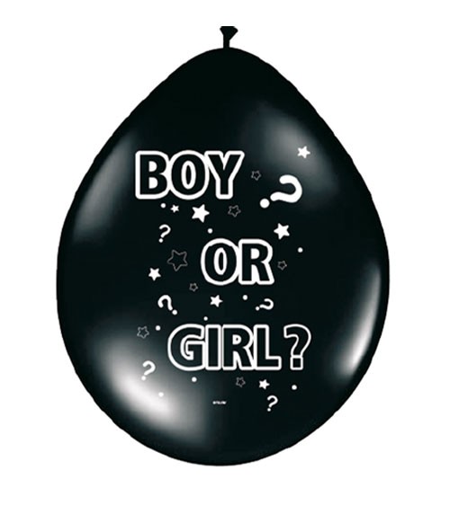 Luftballons "Boy or Girl?" - schwarz - 8 Stück
