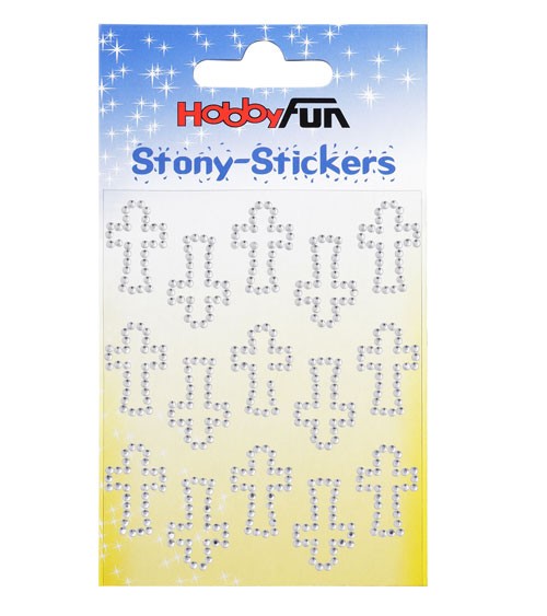 Stony-Sticker "Kreuze" - Strasssteine - 15 Stück
