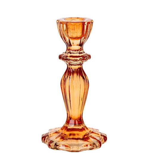 Kerzenständer aus Glas "Boho Spice" - orange - 16 cm