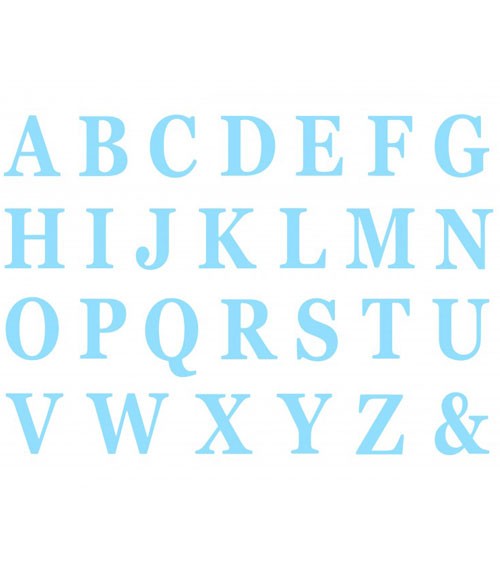 Sticker-Set "Alphabet" - hellblau - 13,5 cm - 48-teilig