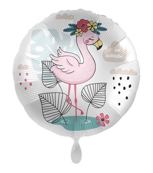 Süßer Folienballon mit niedlichem Flamingo
