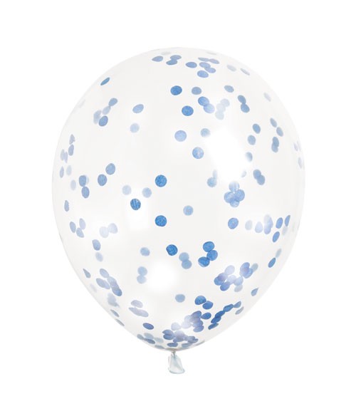 Konfetti-Ballons - königsblau - 30 cm - 6 Stück