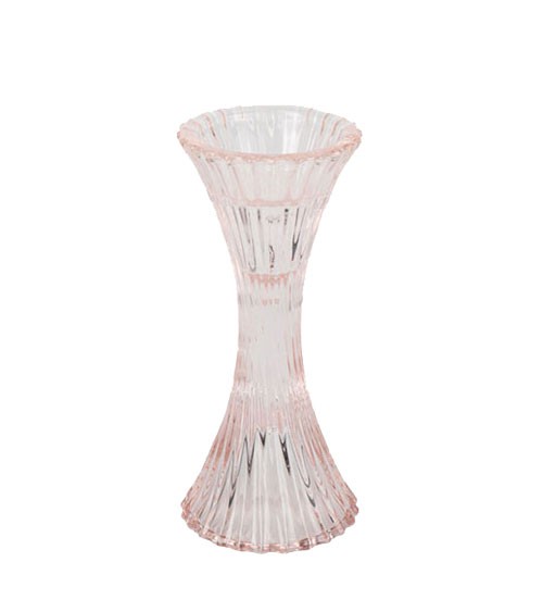 Glas-Kerzenhalter Vintage - rosa - 7 x 14 cm
