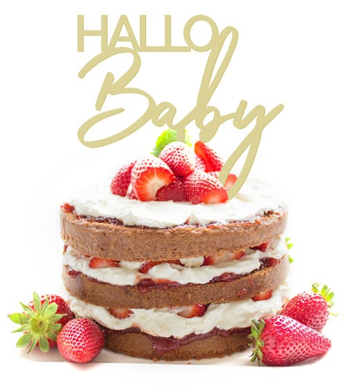 Dein Cake-Topper "Hallo Baby" aus Acryl - Farbwahl