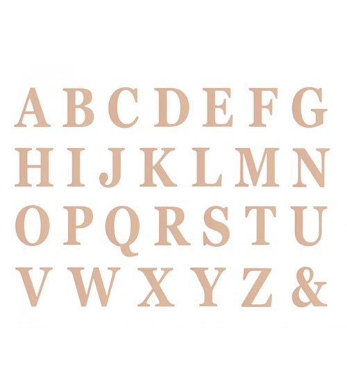 Sticker-Set "Alphabet" - metallic rosegold - 13,5 cm - 48-teilig