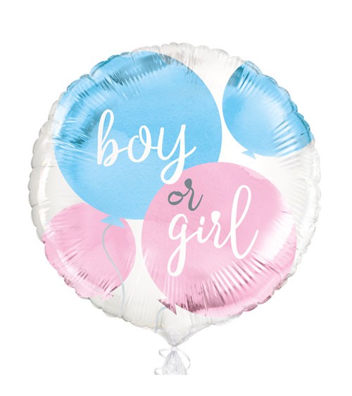 Runder Folienballon "Gender Reveal Party" - 46 cm