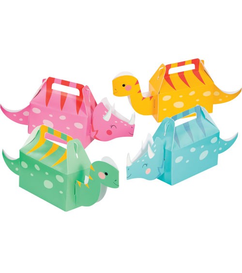 Süßigkeitenboxen-Set "Lustige Dinos" - Farbmix Pastell - 4-teilig