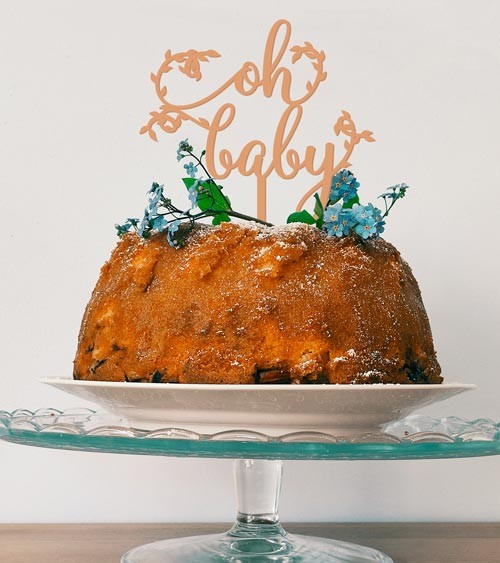 Dein Cake-Topper aus Acryl "Oh Baby" - Botanical - Farbwahl