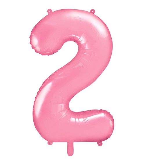 Supershape-Folienballon "2" - rosa - 86 cm