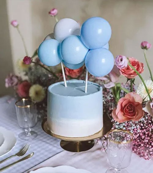 Kuchenderation mit Ballons "Farbmix Blau" - 18-teilig